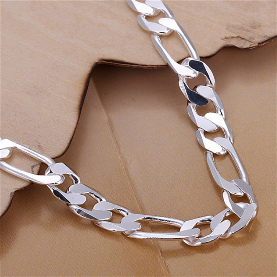 Wholesale Fashion 925 Stamp Silver 18K Gold Color 8MM Men Women Lady Bracelet C image 5