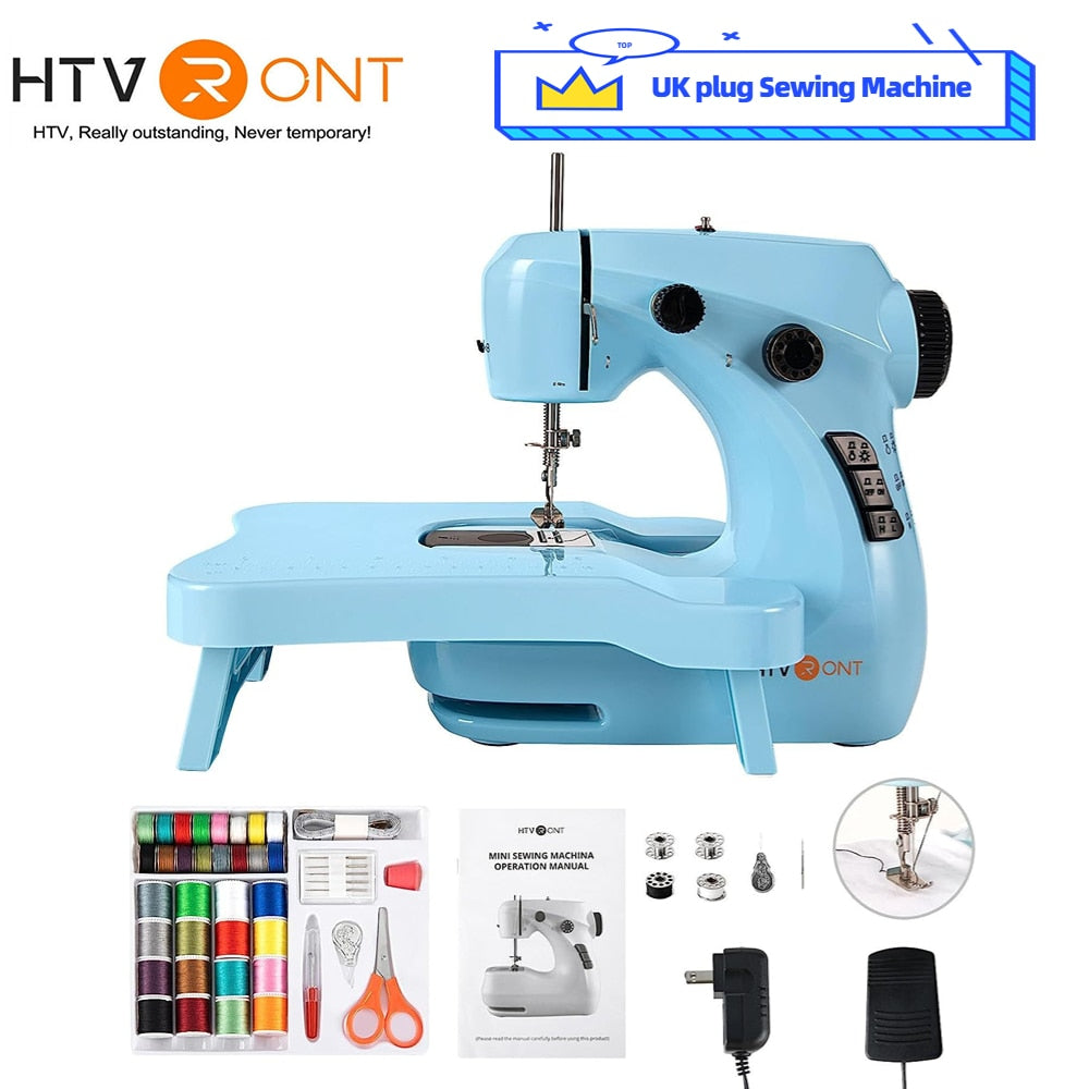 HTVRONT Mini Electric Sewing Machine for Beginners with 42 Pcs Set Portable Hou image 1