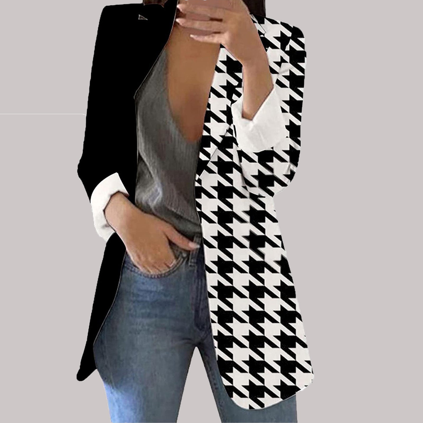 Suit Jacket 2024 Spring Jacket Women's Pioneer Design Checkered Coat Commuter O image 1
