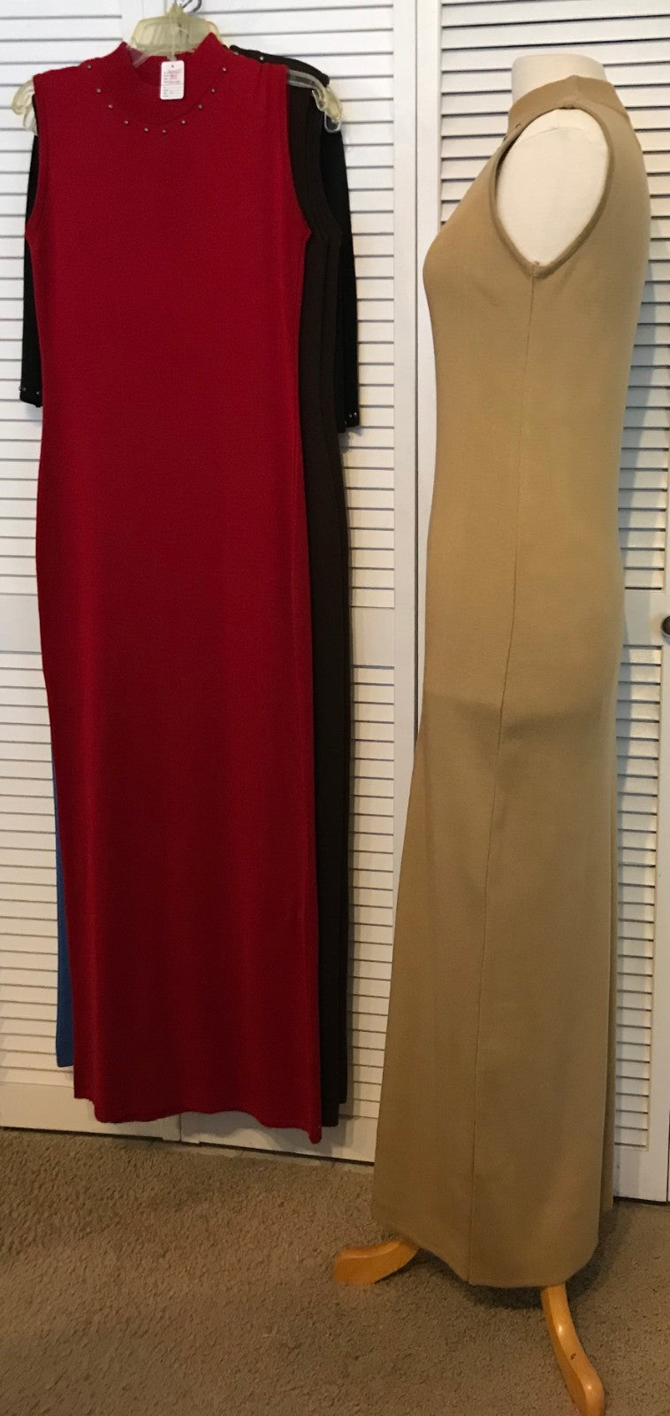 Aurora Women Dress Knit Brown Lite Sleeveless Sleeveless Full-Length Size L image 2