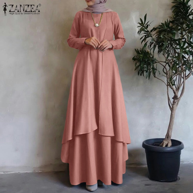 Irregular Hem Loose Long Dress Dubai Turkey Abaya Hijab Sundress Oversized ZANZ image 5