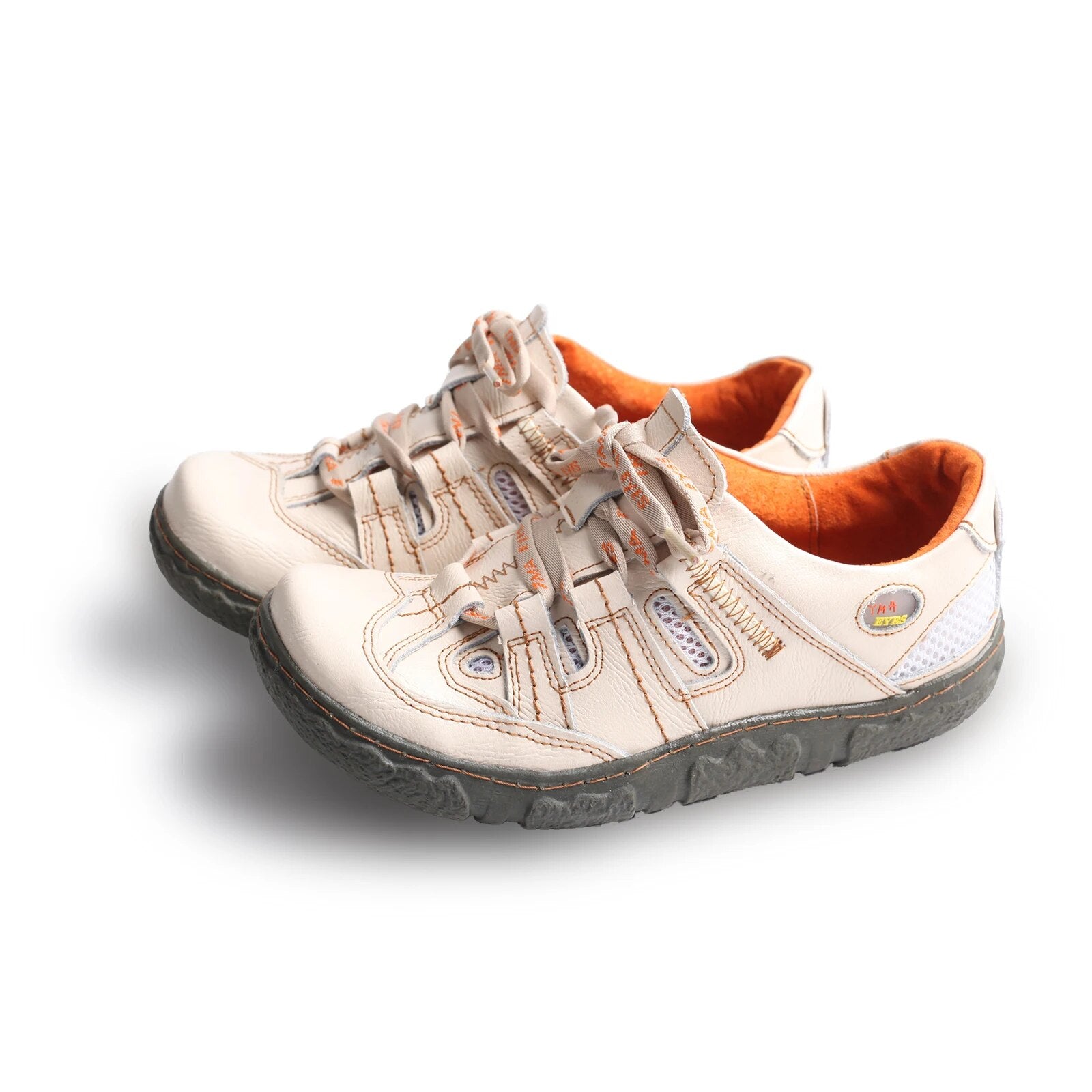 TMA EYES Women's Casual Lace-Up Breathable Mesh and Leather Sneaker image 6