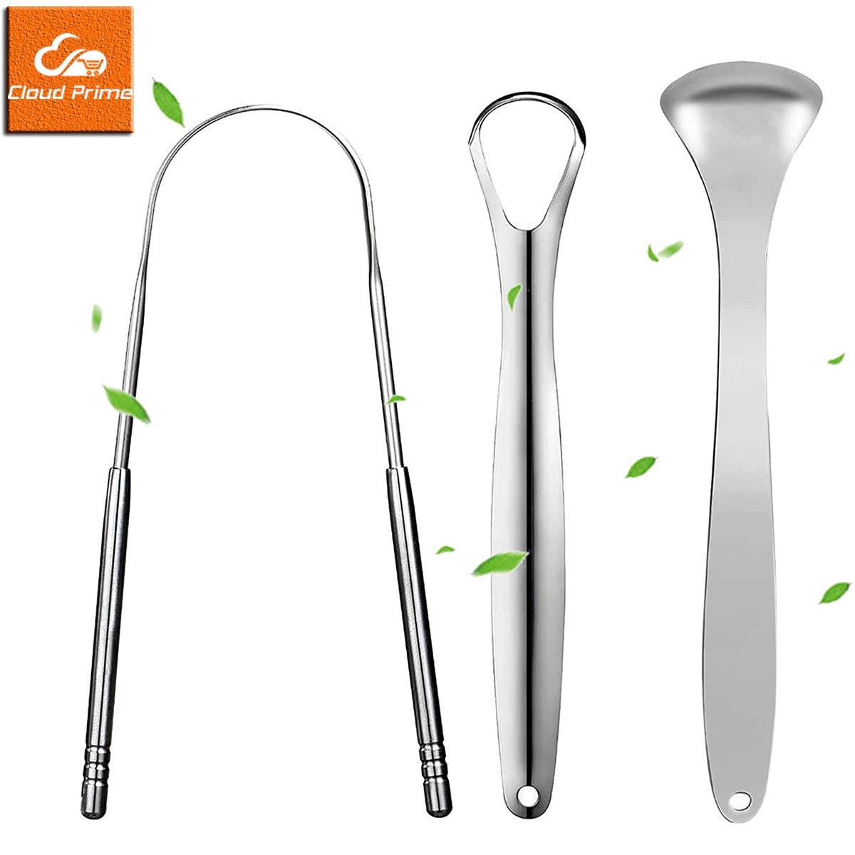 Premium 1pcs/3pcs Metal Tongue Scraper Cleaner for Adults & Kids, Portable Stai image 0