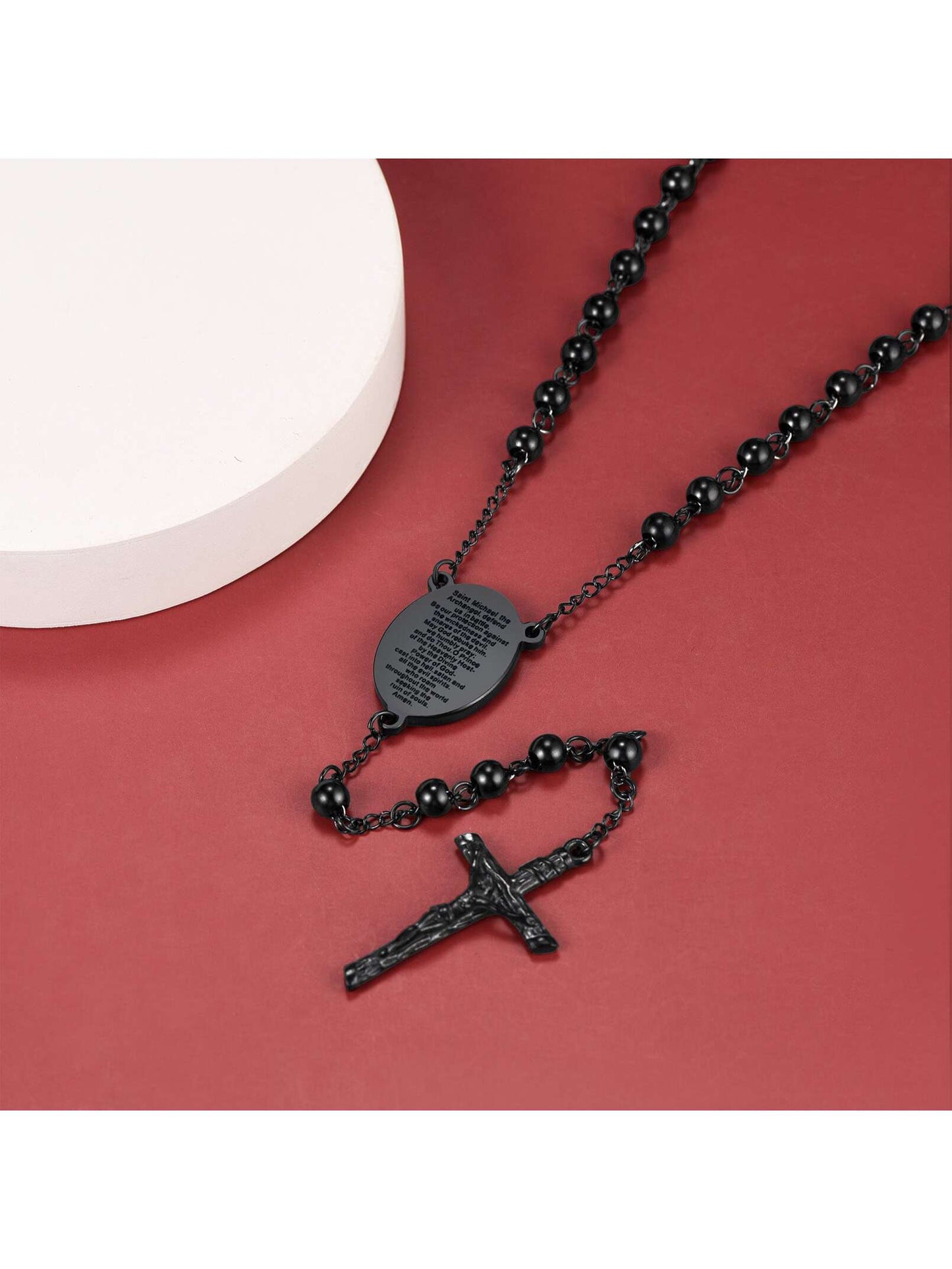 FaithHeart Women Christian Cross Pendant Necklace,Stainless Steel/Black/Gold Pr image 16