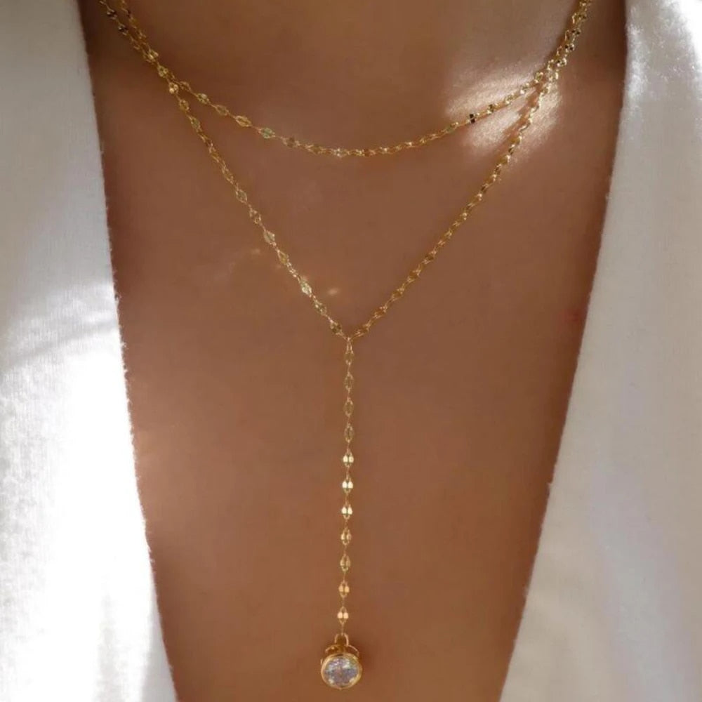 bls-miracle Bohemia Gold Color Multiple Styles Necklace For Women Trendy Multi- image 19