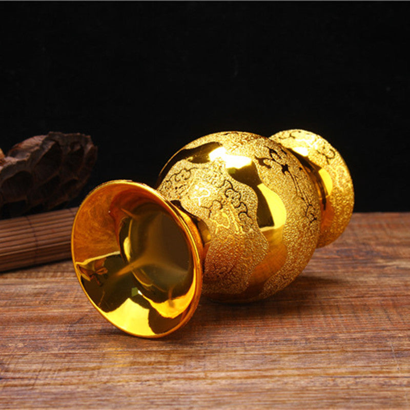 Golden Ceramic Antique Vase Home Countertop Vase Decoration Traditional Buddha  image 4