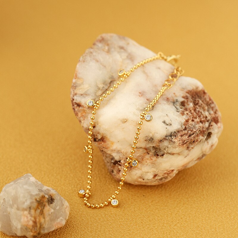 2021 New Gold-plated Beads Pendant Bracelet Women's Gold Jewelry Vintage image 4