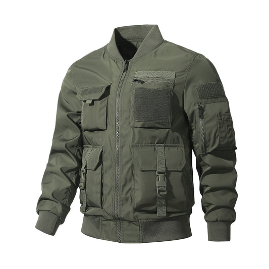 Spring Autumn New Multi-Pocket Bomber Jacket Mens Fashion Casual Windproof Pilo image 0