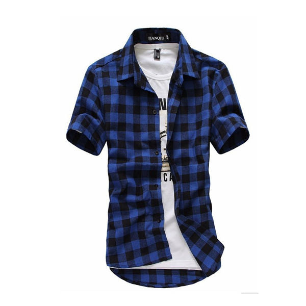 Red And Black Plaid Shirt Men Shirts 2024 New Summer Fashion Chemise Homme Mens image 5