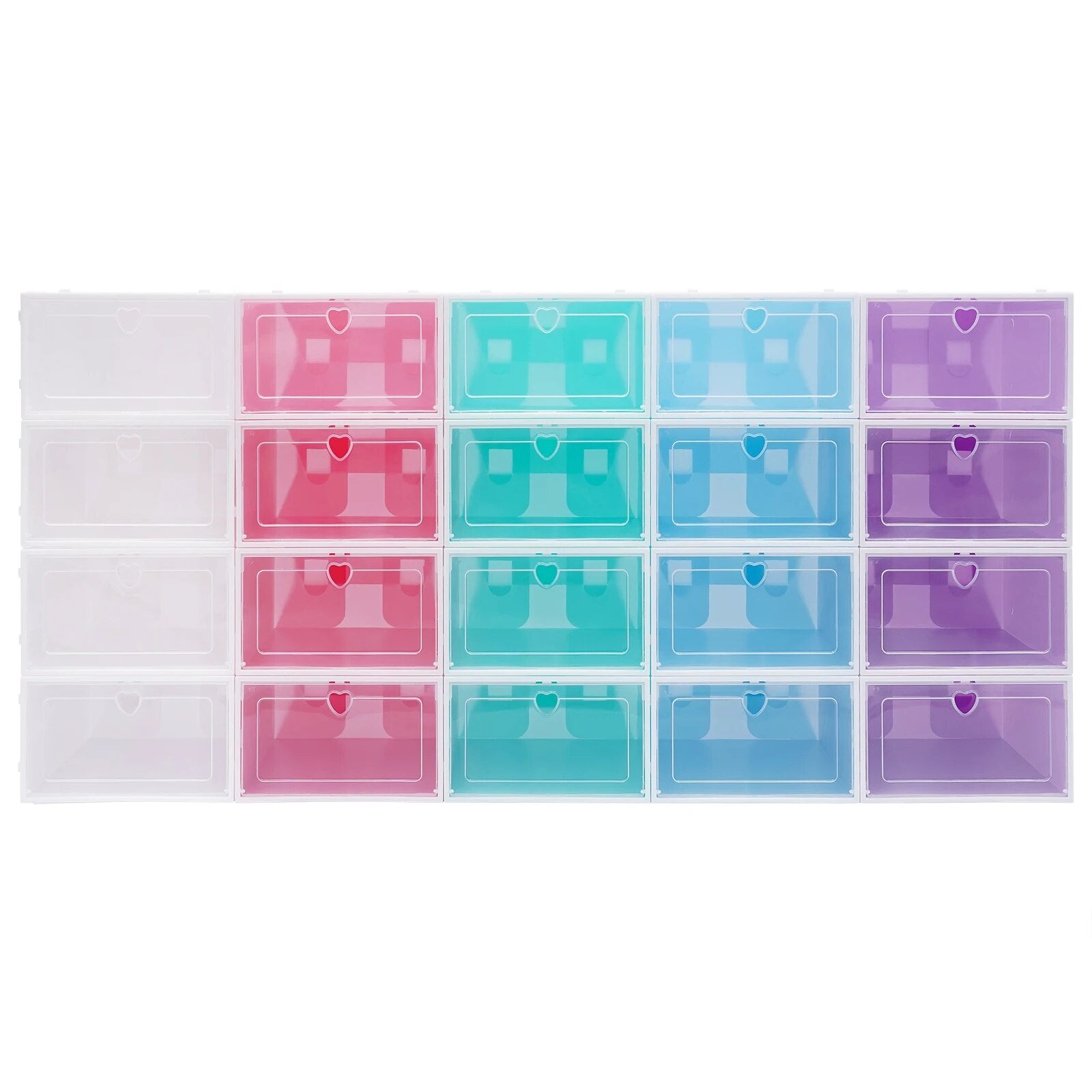 20pcs Plastic Sneaker Shoes Box Foldable Clear Shoe Case Stackable Shoe Contain image 1