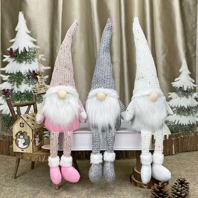 Christmas Dolls Tree Decor New Year Ornament Reindeer Snowman Santa Claus Stand image 15