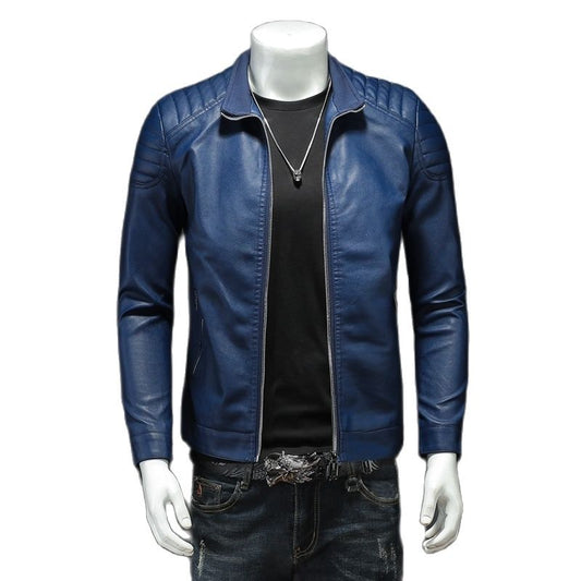 Men Autumn Brand New PU Leather Jacket Men Causal Vintage  Spring Outfit Design image 0