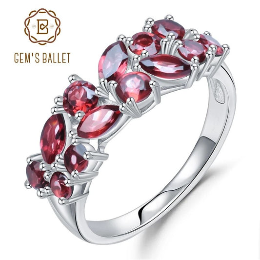 GEM'S BALLET 925 Sterling Silver Rose Gold Plated Wedding Band 2.47Ct Natural image 0