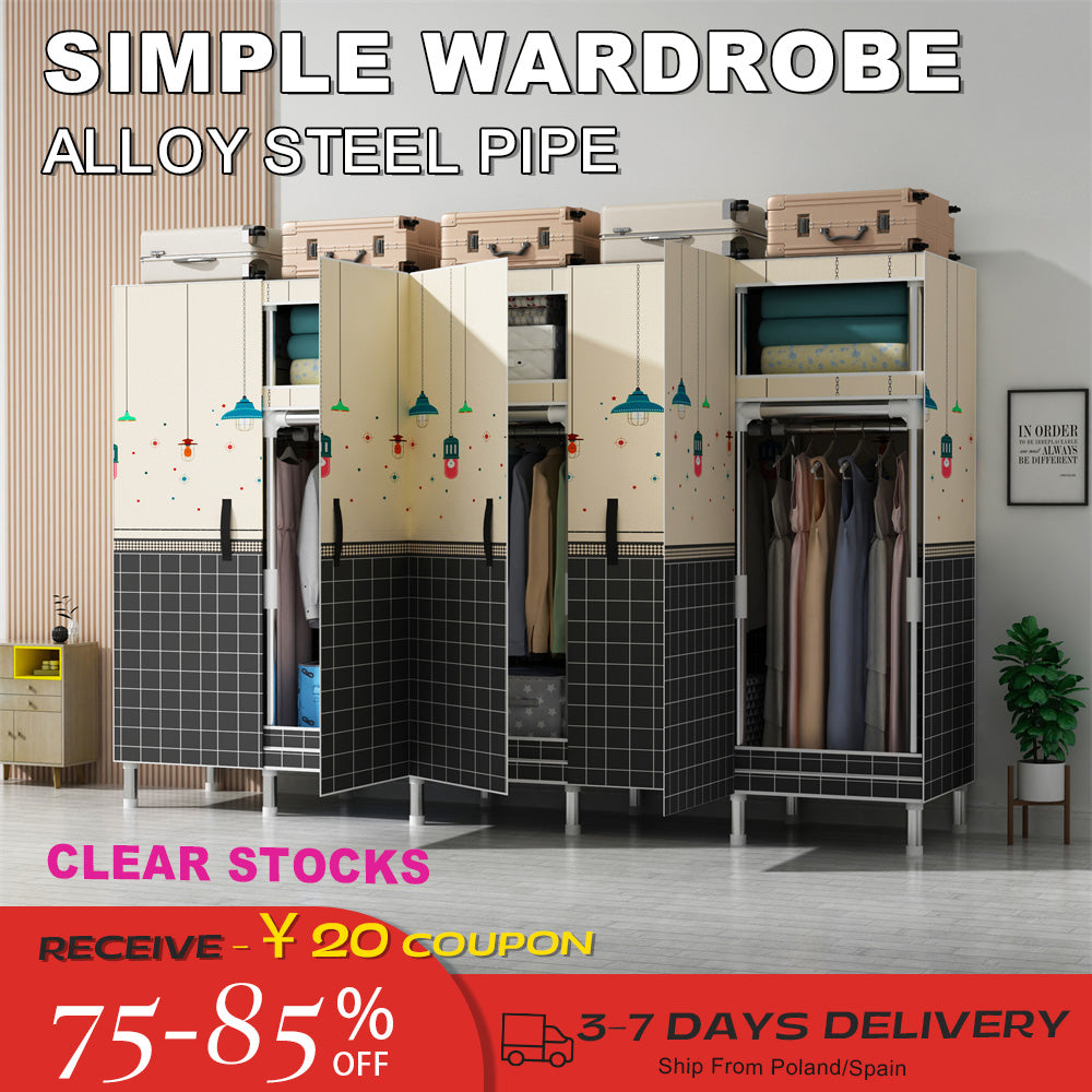 LEEGOHOME Wardrobes Closet Cloth Bedroom Furniture 85/125/166/207x45x170cm 26mm image 2