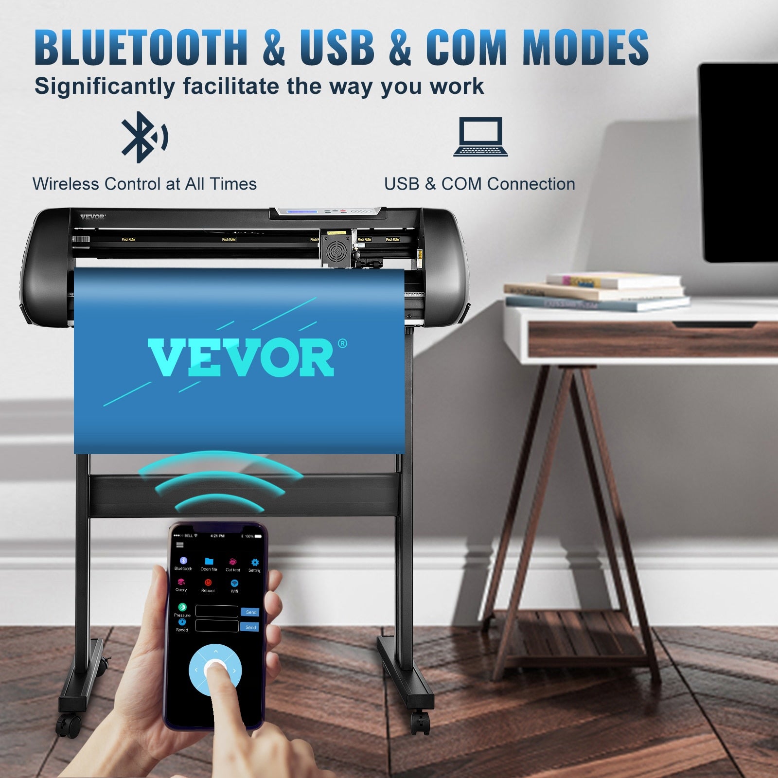 VEVOR 28/34 Inch Vinyl Cutter Plotter Labels Printer Sign Cutting Machine LCD D image 5