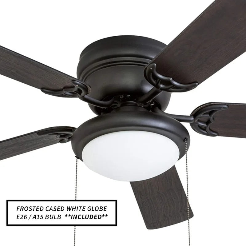 52" Matte Black West Hill Ceiling Fan with Bowl Light Kit image 2