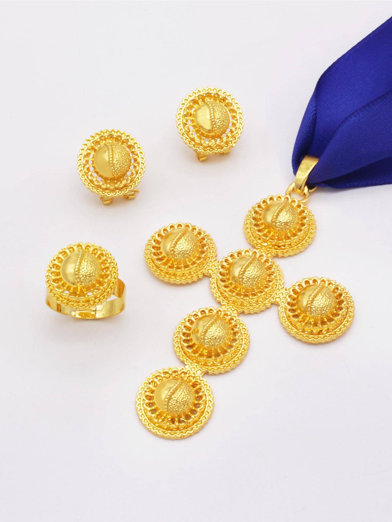 Ethiopian gold Color bridal rope Fine jewelry sets for women wedding Wife gifts image 5