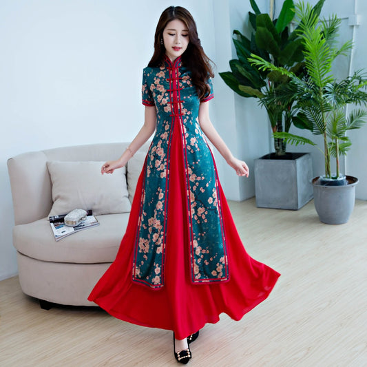 Cheongsam Chinese Oriental Dresses 2019 Prom Elegant Japanese Yukata Kimonos Fe image 0