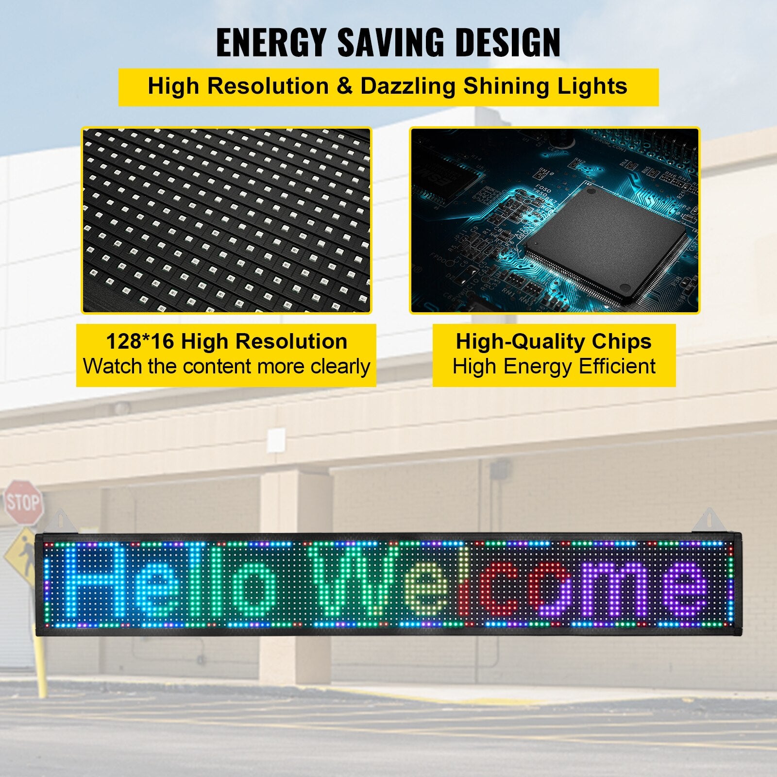 VEVOR Wi-Fi LED Scrolling Sign Full Color P4/P5/P6/P10 DIY Programmable Message image 10