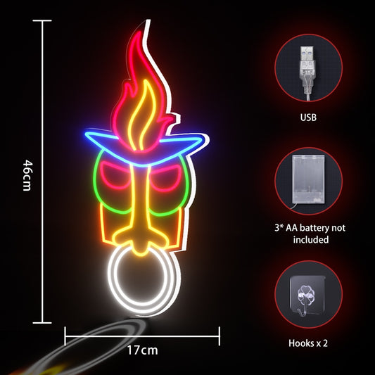 Icelaw Neon Light Indians Tiki Room Decor Wall Lamp Led Night Light Bedroom Dec image 0