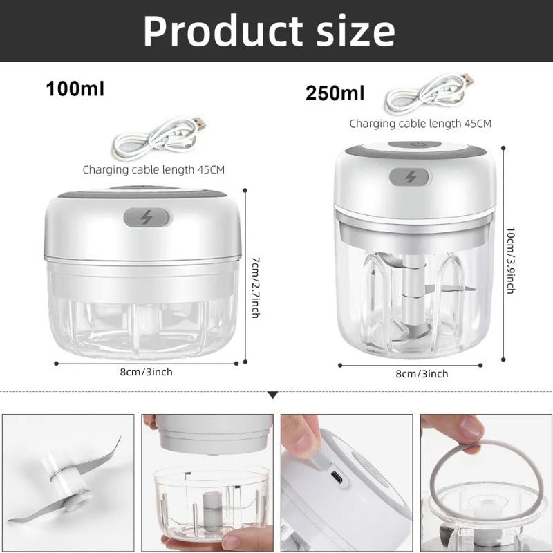 Electric Kitchen Food Chopper, Mini Garlic Masher, Crusher, USB Portable Meat G image 8