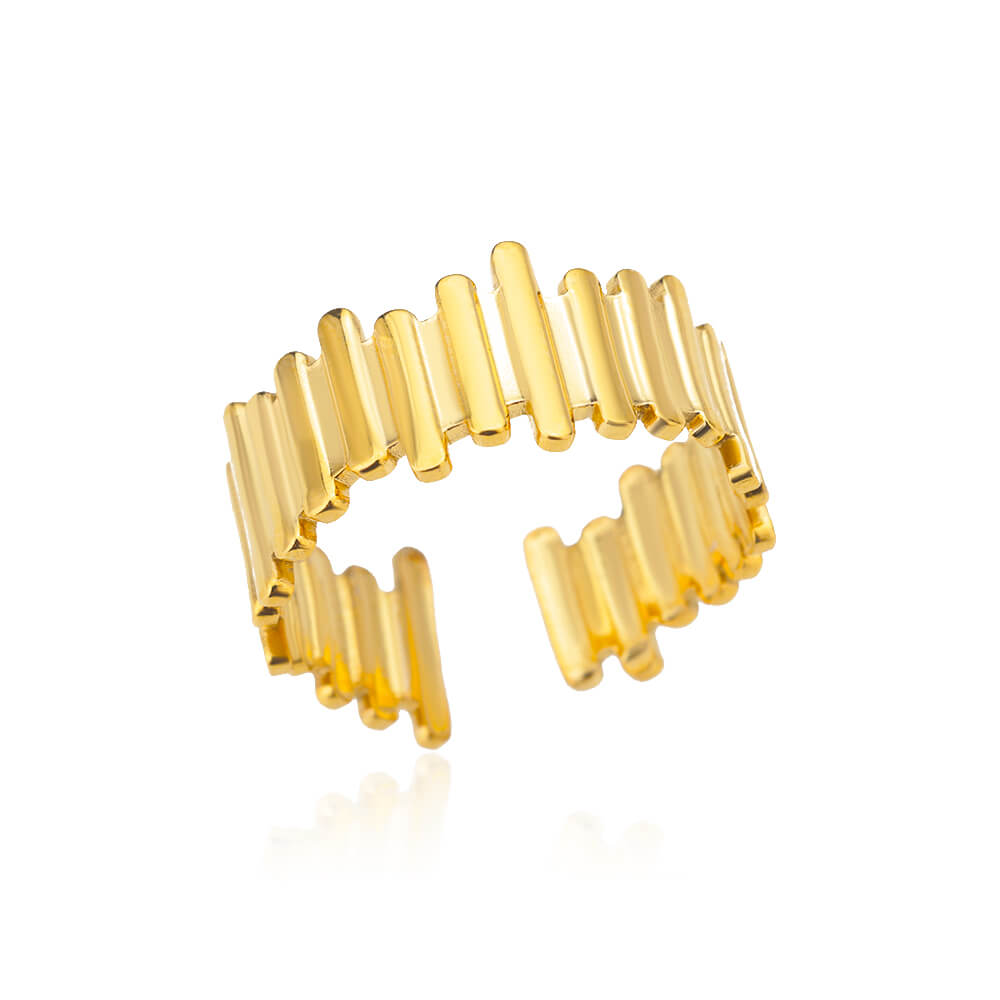 48 Style Women Stainless Steel Rings Gold Color Hollow Out Geometric Open Ring  image 27