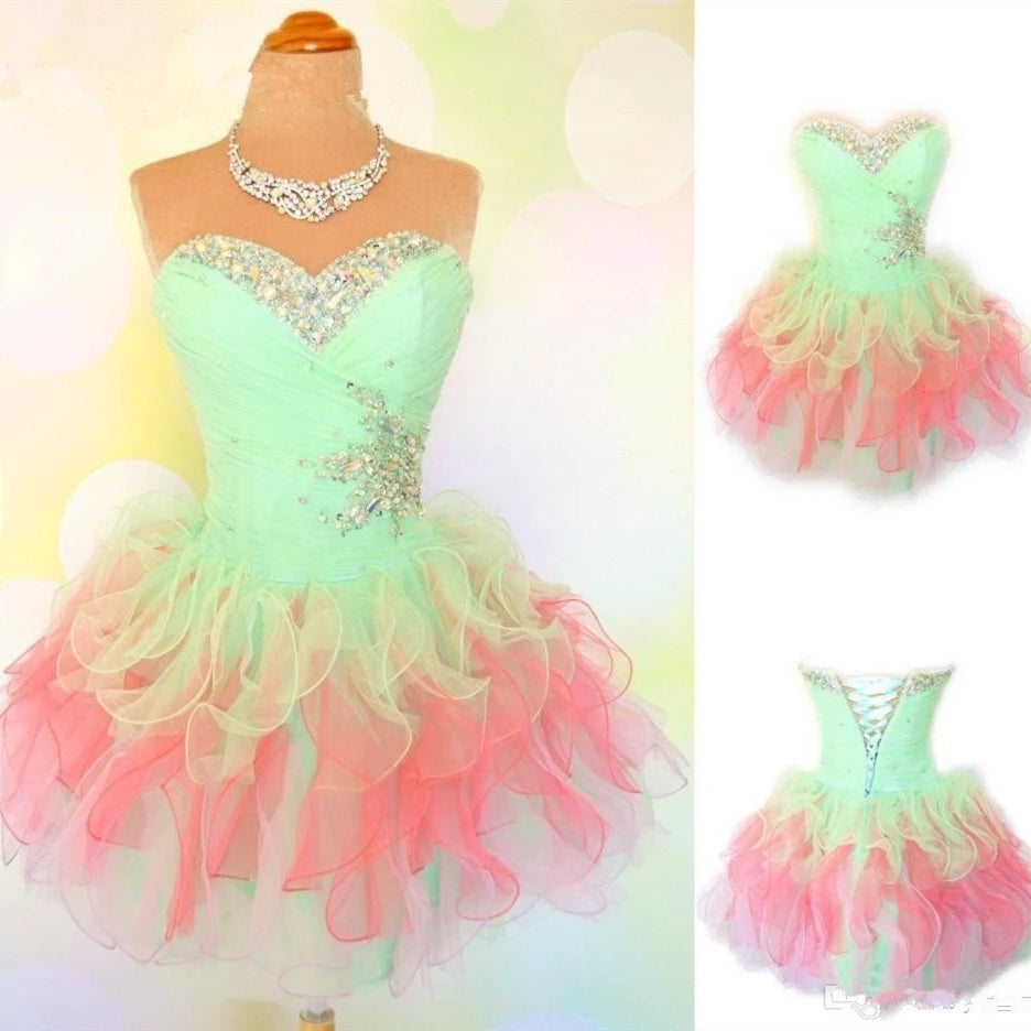 Bealegantom Colorful In Stock Sweetheart Organza Short Homecoming Dresses 2022  image 2