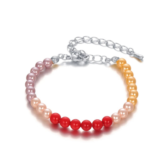 2022 New Fashion Gold Silver Colorful Beads Chain Hamdmade Bracelet for Kids Re image 0