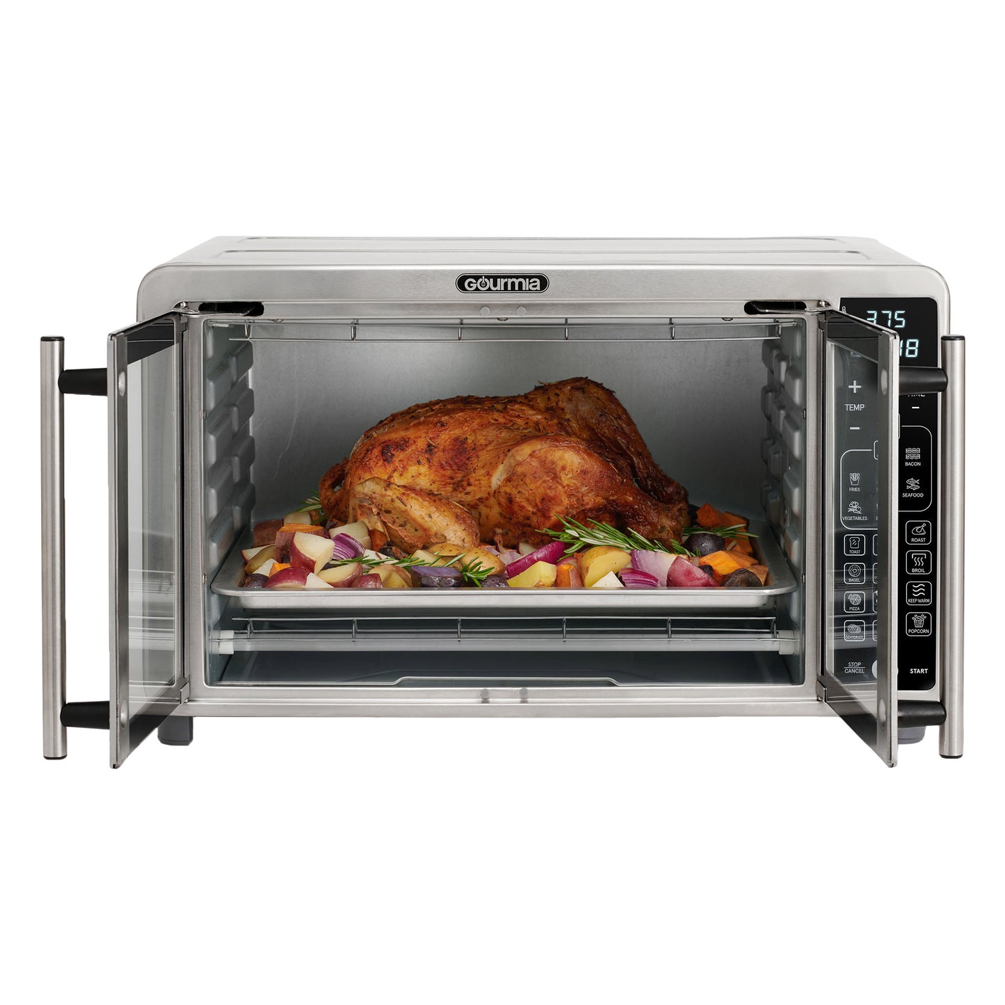 Gourmia XL Digital Air Fryer Toaster Oven with Single-Pull French Doors image 6