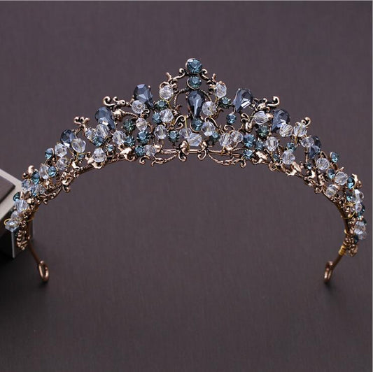KMVEXO New Vintage Baroque Gold Color Handmade Bride Wedding Hair Jewelry Dark image 0