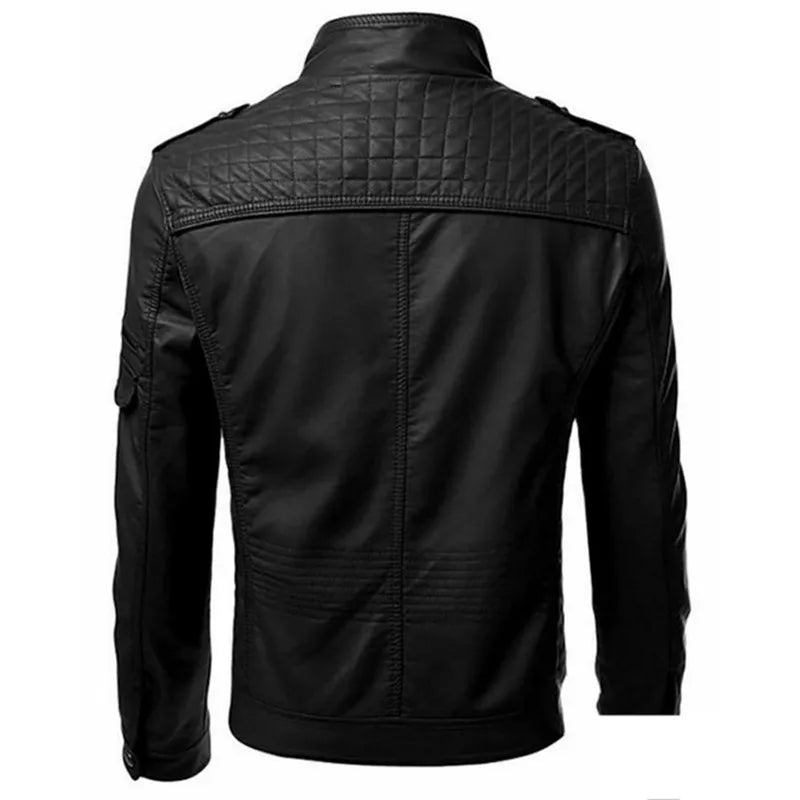The new casual high-end fashion leather coat men sell European and American sol image 7