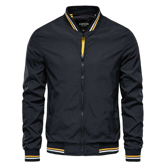 Men's clothing Solid Color Bomber Jacket Men Casual Slim Fit Baseball Mens Jack image 0