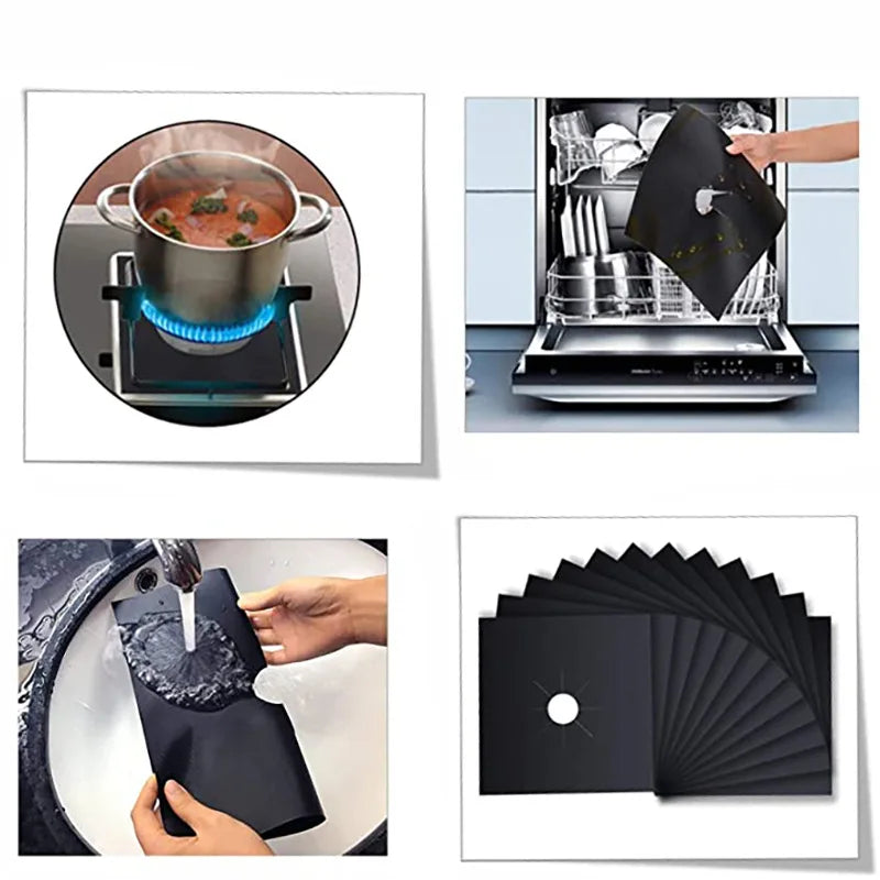 2-8pcs Stove Protector Cover Liner Clean Mat Pad Gas Cooker Cover Washable Stov image 7