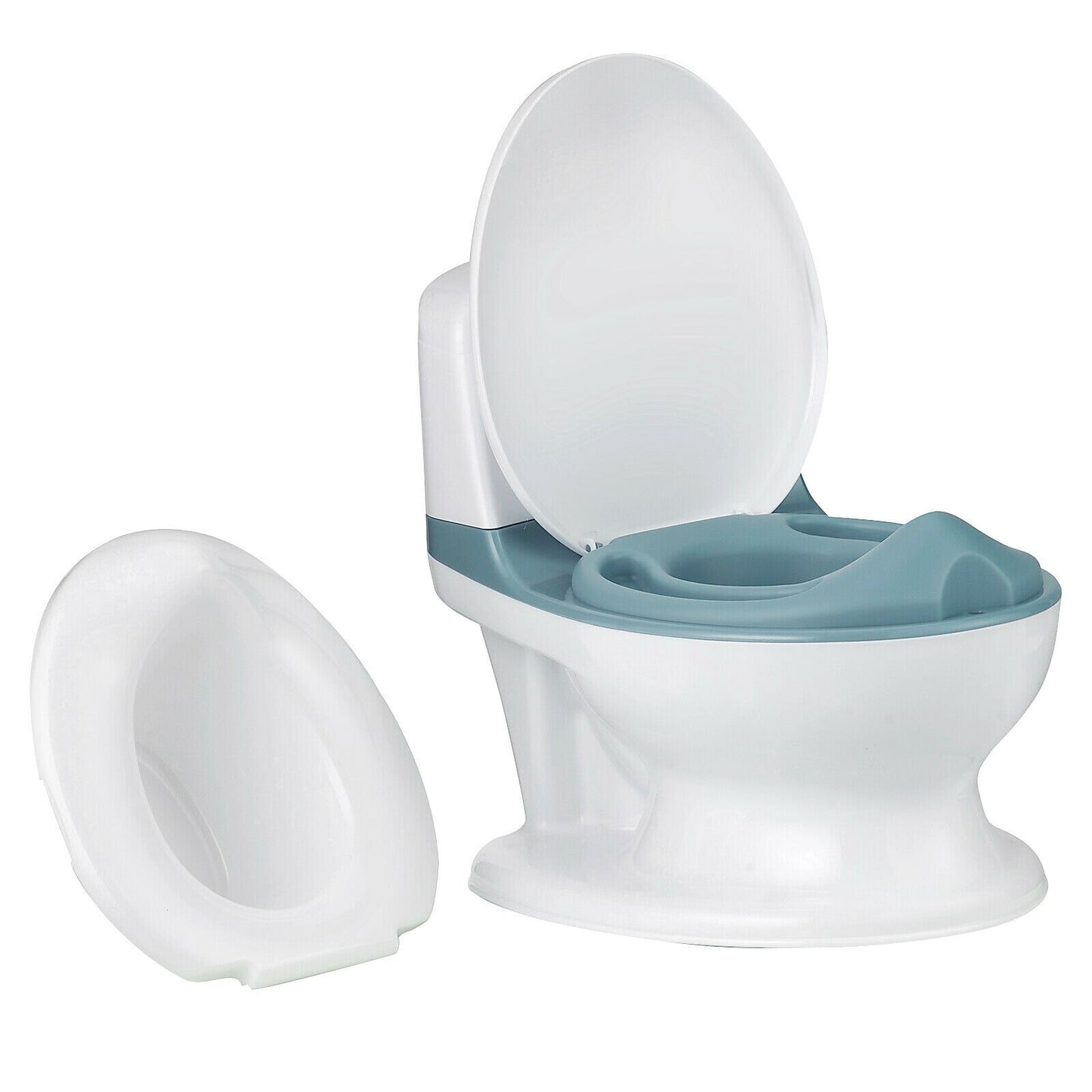 Babyjoy Kids Realistic Potty Training Transition Toilet w/ Sound Lighting Gray/ image 1