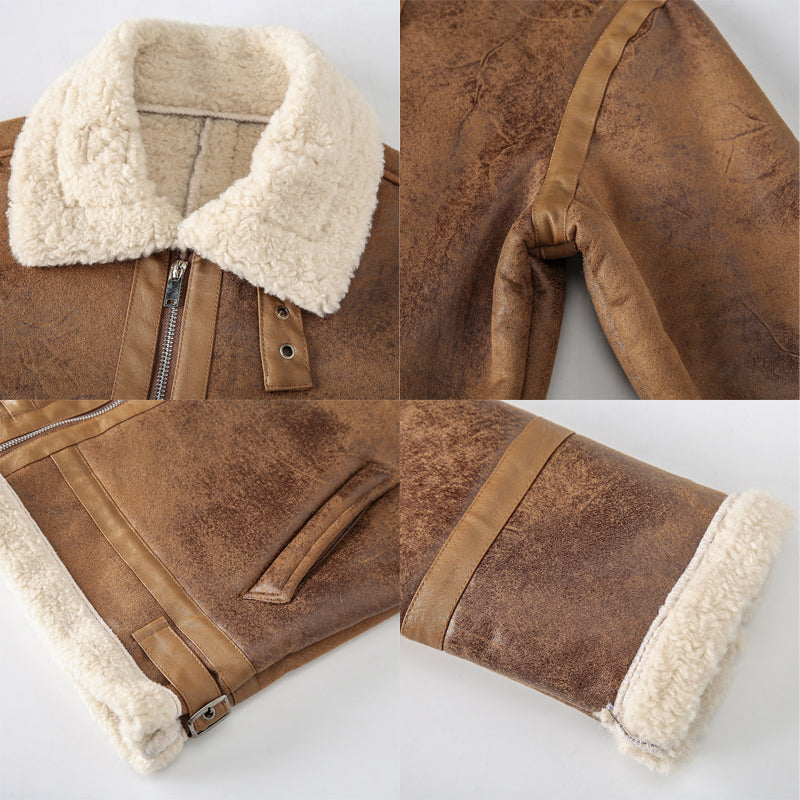 Winter Men's Leather Jacket Oversized Outerwear High Quality Retro Casual Coats image 8