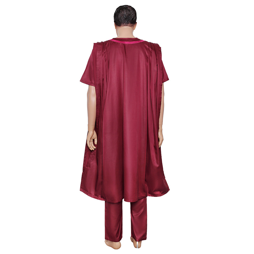 H&D African Clothes For Men Red 3 PCS Set Short Sleeve Pant Set Tradition Embro image 3