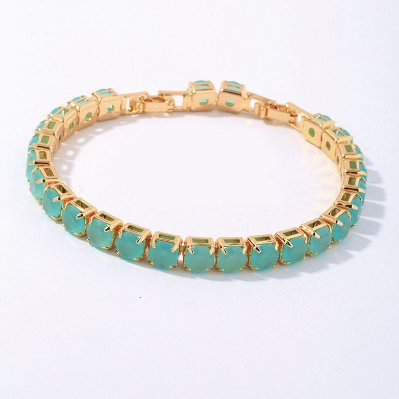MxGxFam ( 20 cm x 6 mm ) Promotion Gold Plated 18 k Multiple Colors Powder Zirc image 7