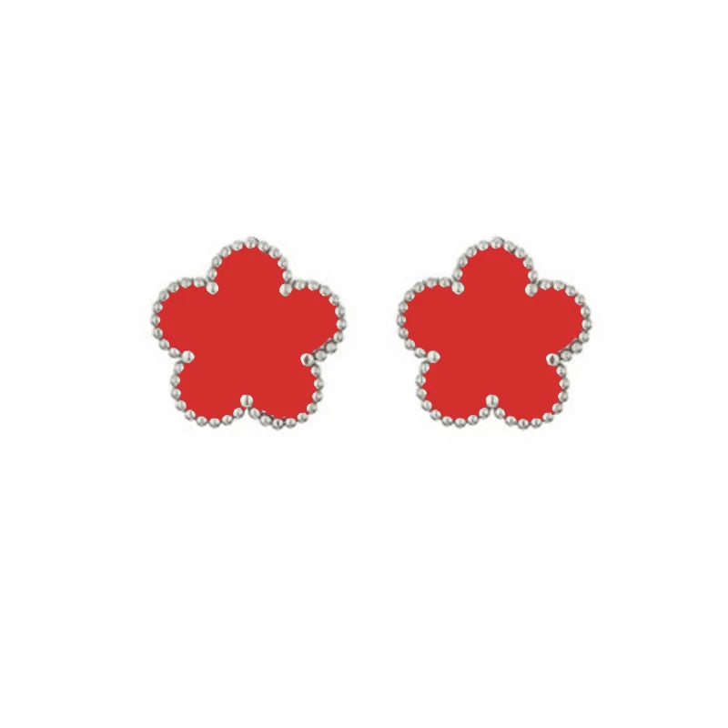 14K Gold Plated Five-leaf Clover Link Bracelets White Black Blue Gold Red Green image 10