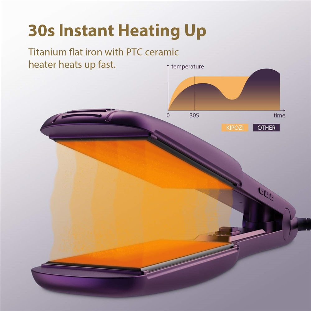 2023 KIPOZI Professional Titanium Flat Iron Hair Straightener with Digital LCD image 5
