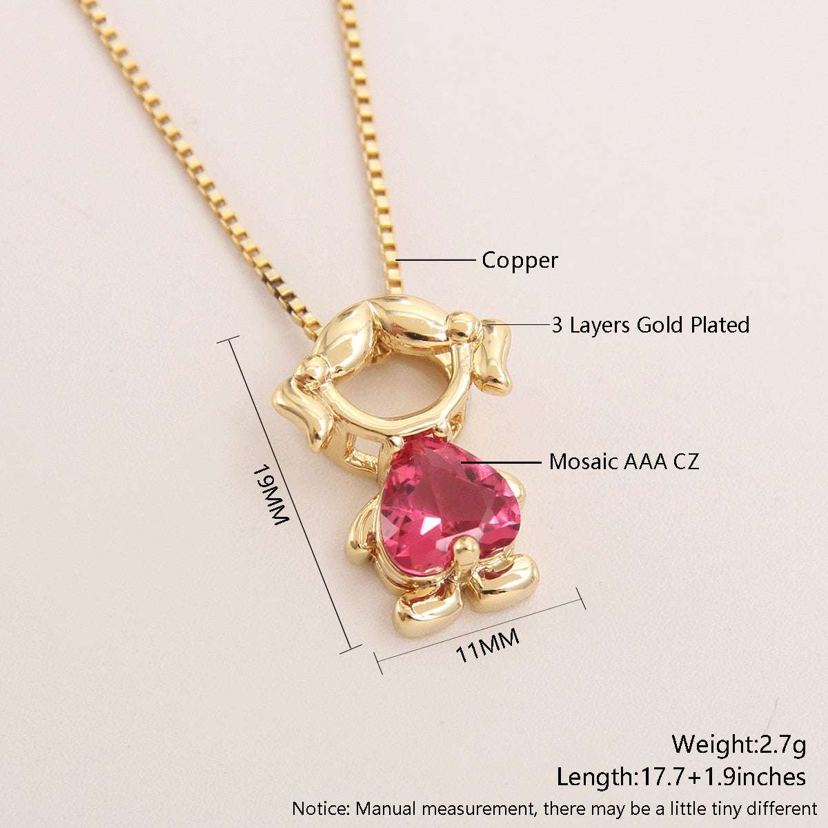 MHS.SUN Fashion Boys And Girls Charm Necklace Gold Plated ZC Zircon Hollow Pend image 15