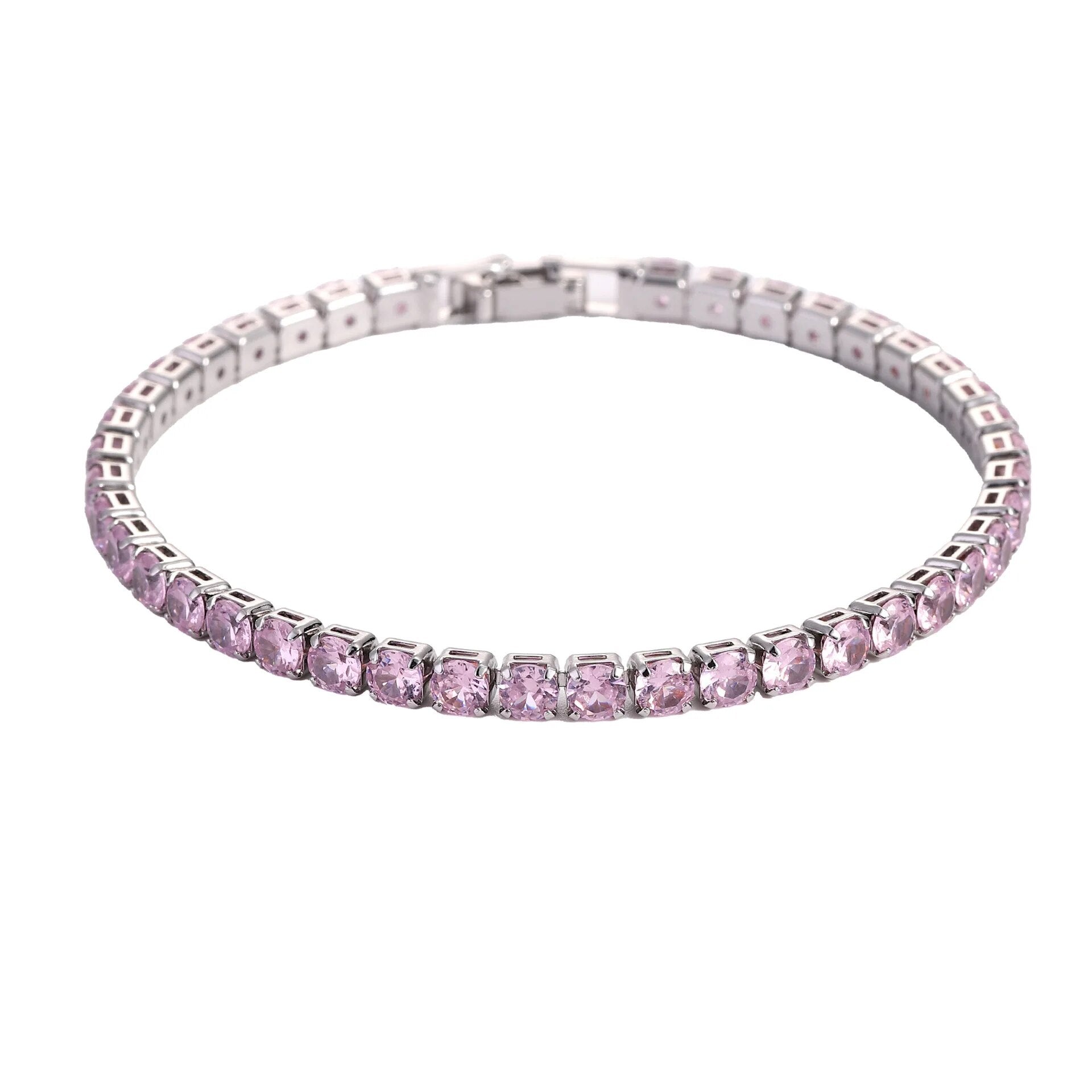 4mm Cubic Zirconia Tennis Bracelet Iced Out Chain Bracelets For Women Men Golde image 7