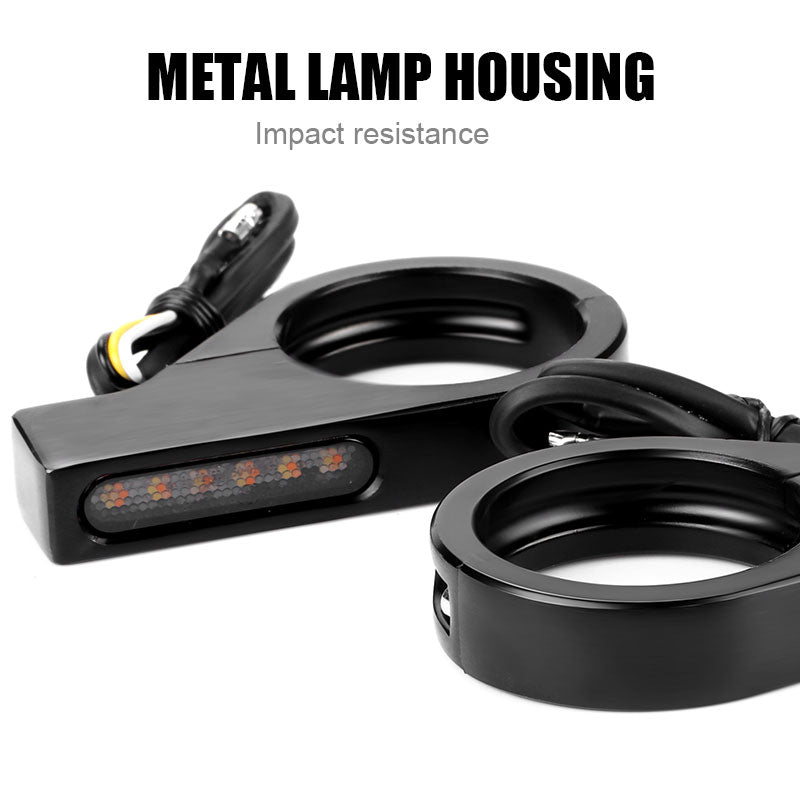 Motorcycle 39mm-41mm fork tubes front LED Turn Signal Light Amber flasher signa image 5