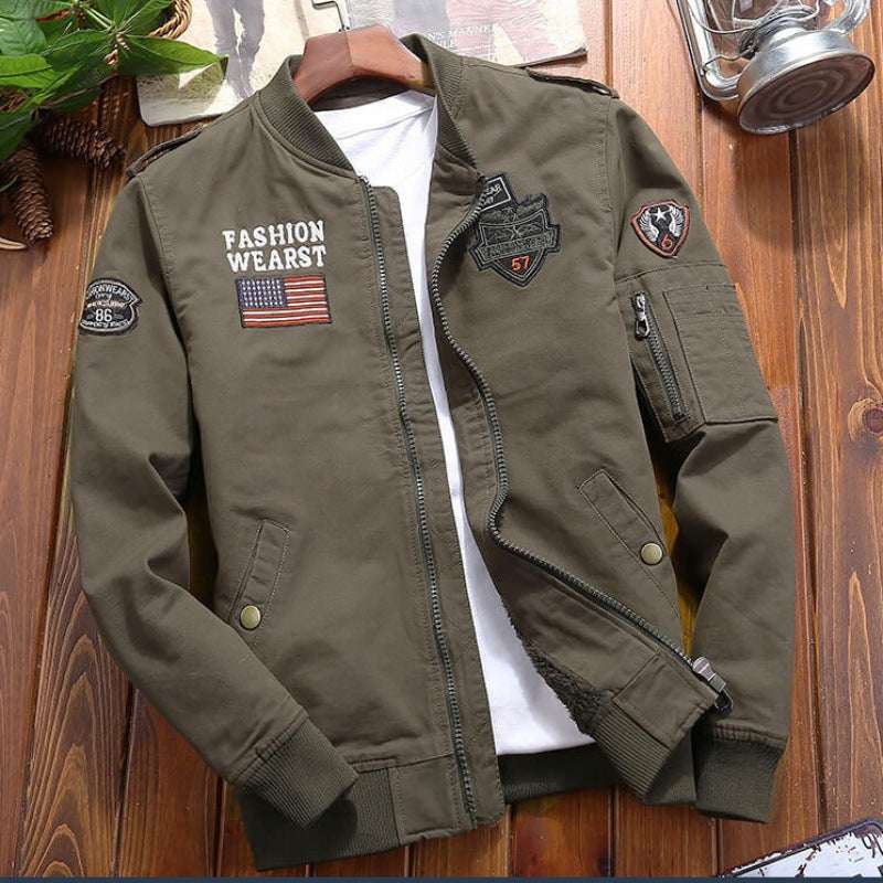 Outdoor Aviator Bomber Jacket Men's high quality Vintage Embroidered Windbreake image 8