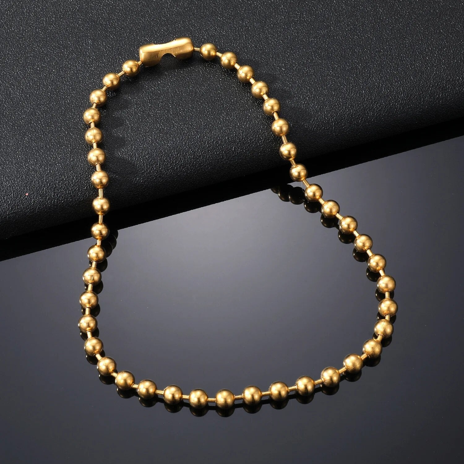 3/6/8mm Stainless Steel Ball Bead Necklaces For Women Men Gold/Silver Color Met image 9
