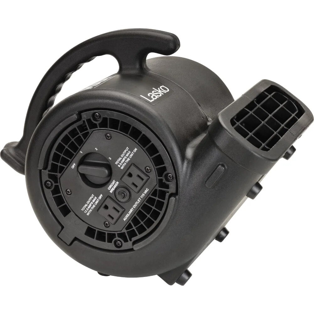 3-Speed Super Fan Max Air Mover Floor  With Outlets, SF-20-BK, Black image 4