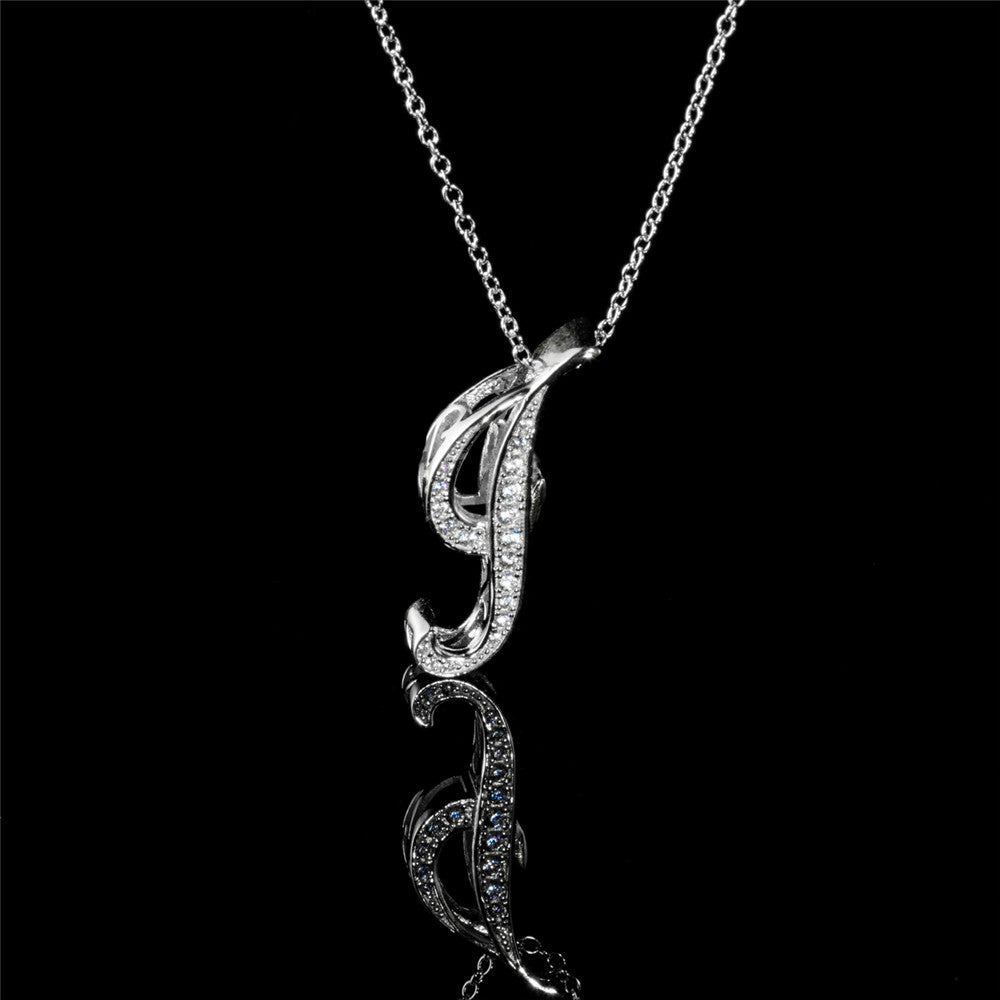 ANDYWEN 925 Sterling Silver Gold Long Chain Alphabet 26 Leter A W Pendant K H I image 15