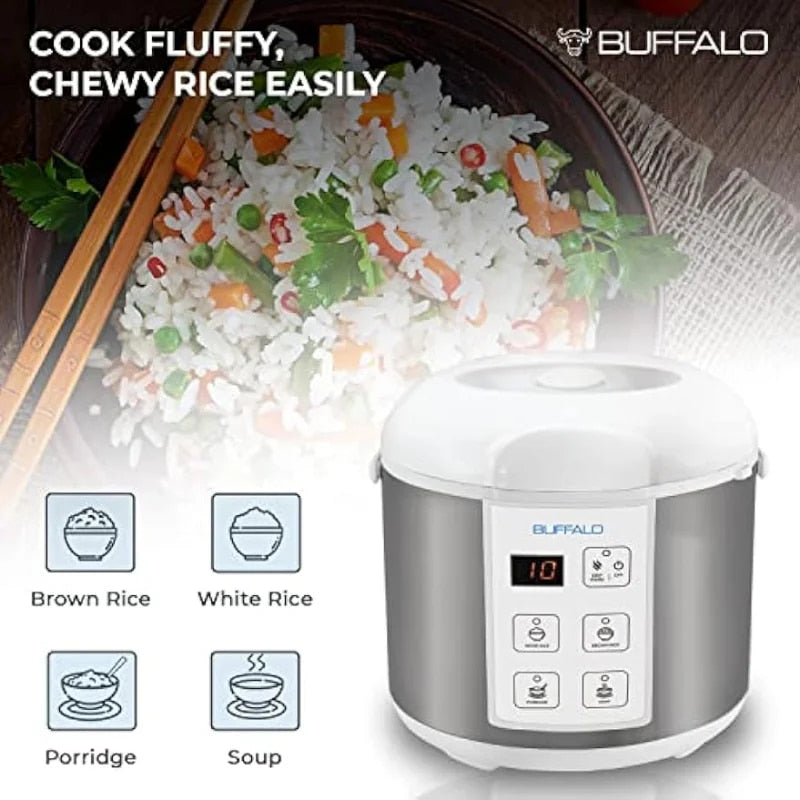 Buffalo Classic Rice Cooker with Clad Stainless Steel Inner Pot (5 cups) - Smal image 3