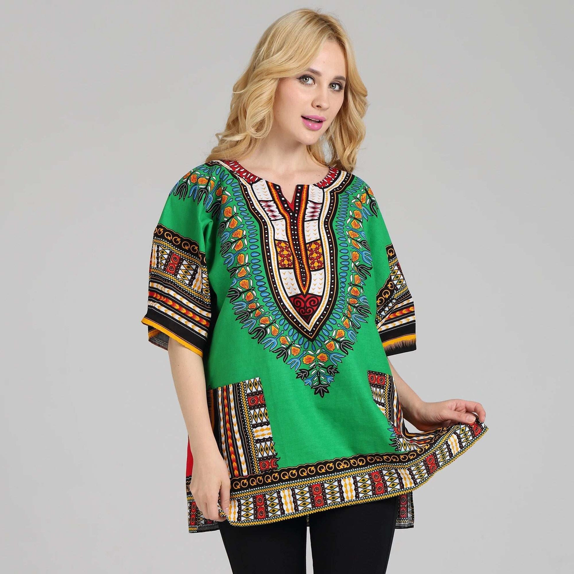 Traditional African Dashiki Shirt in Light Thin Grade Batik Cotton African Cuba image 5