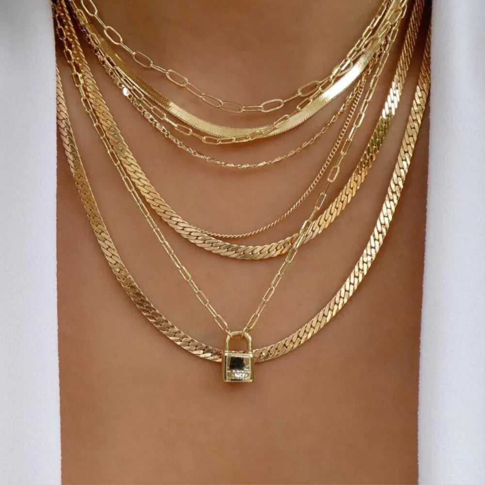 bls-miracle Bohemia Gold Color Multiple Styles Necklace For Women Trendy Multi- image 34