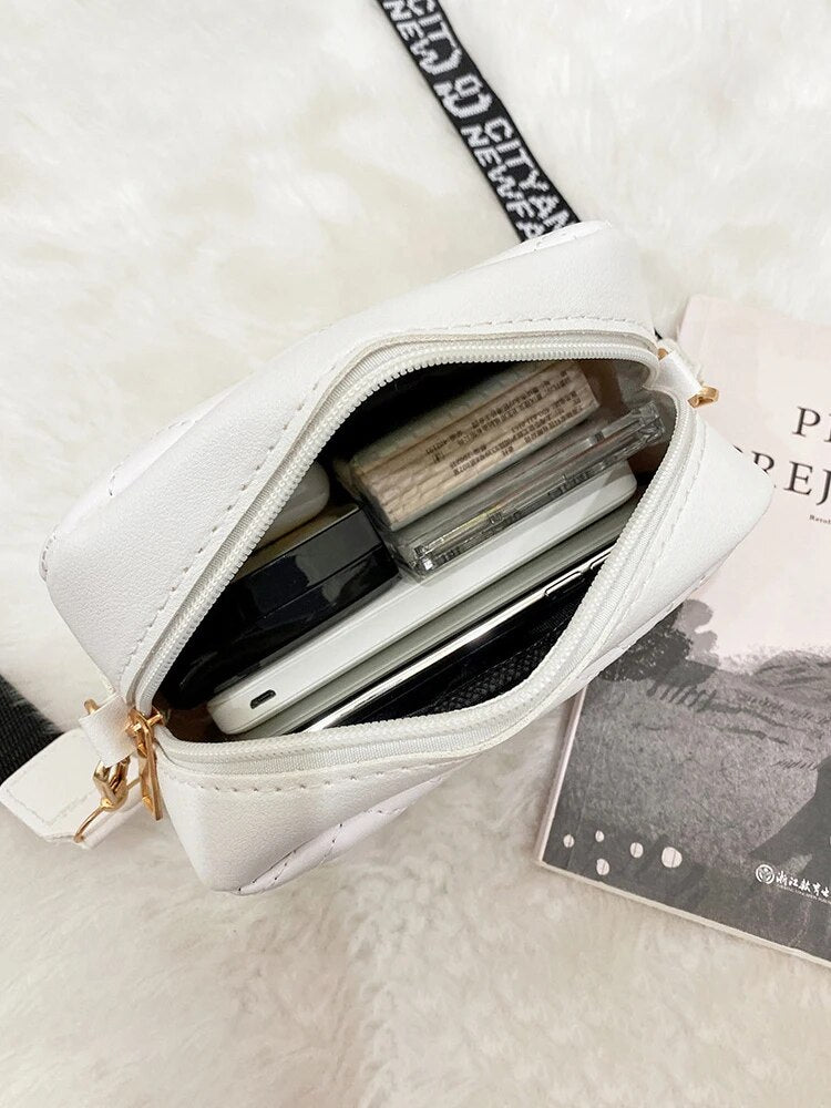 Wave Embroidery Square Bag Shoulder Strap With Printed Large Capacity Shoulder image 6